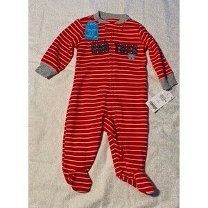 Carters Footed Pajamas red stripe Little Brother NWT size 3m